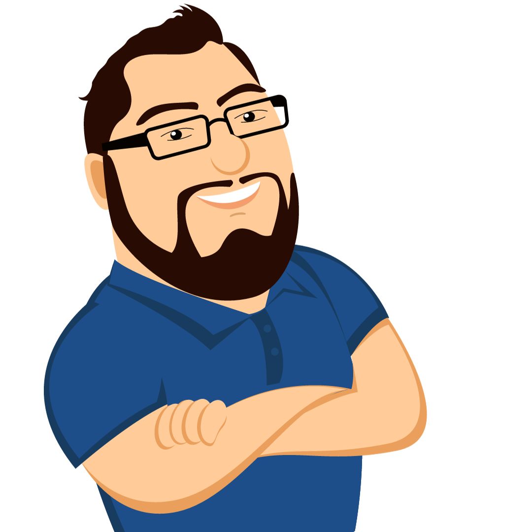 A cartoon of Steve Taylor looking confident.